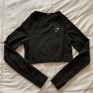 Gymshark Vital Seamless Long Sleeve 2.0, Black Marl, M